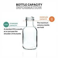 Bouteille en verre transparente ronde de 8 oz (250 ml) pour sauce piquante, barbecue, chili, salade, ketchup avec bouchon à vis JAHNEX