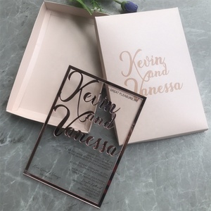 <span class=keywords><strong>Invitation</strong></span> personnalisée de luxe en acrylique pour mariage, baby shower, <span class=keywords><strong>anniversaire</strong></span>, célébrations - Impression UV, respectueuse de l'environnement - Product Image 1