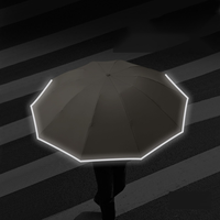 Nouveau Parapluie d'affaires semi-automatique à 3 plis pour homme, 10 baleines, inversé, avec poignée à boucle annulaire et logo personnalisé, pour adultes, protection soleil et pluie