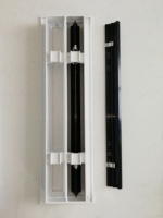 Grille de ventilation décorative en aluminium rectangulaire de 2 pouces à 2 fentes pour plafond/mur, type à visser, revêtement en poudre blanche