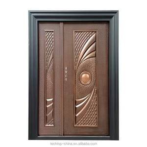 TECHTOP Moderno Exterior Metal Hierro Acero Inoxidable Seguridad Una <span class=keywords><strong>y</strong></span> <span class=keywords><strong>Media</strong></span> <span class=keywords><strong>Puerta</strong></span> <span class=keywords><strong>Aluminio</strong></span> Fundido Otra <span class=keywords><strong>Puerta</strong></span> para Casa Villa - Product Image 5