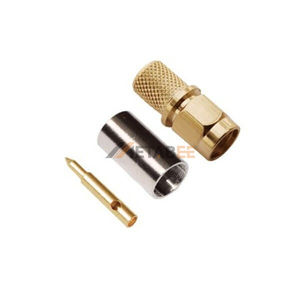 Conector SMA para Cabo RG6 <span class=keywords><strong>RG59</strong></span> de 75 Ohm |   Adaptador RF com Conector Crimpado e Jack |   Terminal Banhado a Ouro para Sistemas de CFTV e Vídeo - Product Image 1