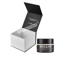 Boîte Shilajit avec logo personnalisé de qualité supérieure Carton en papier rigide de luxe Pliable Fermeture pliante Emballage cadeau Boîtes magnétiques Shilajit