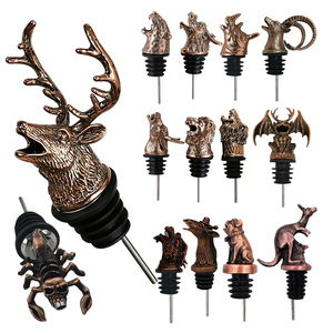 Verseur <span class=keywords><strong>de</strong></span> vin et d'alcool en métal réutilisable avec design animaux 3D personnalisé, distributeur <span class=keywords><strong>de</strong></span> shots et aérateur <span class=keywords><strong>de</strong></span> vin pour bar - Product Image 1