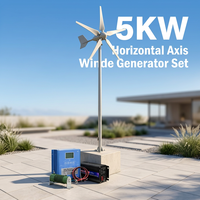 Système éolien complet 5KW 48V avec contrôleur et onduleur, solution hybride solaire-éolienne tout-en-un