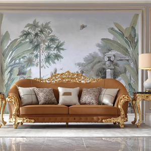 Sofá de Madera Maciza Estilo Francés para <span class=keywords><strong>Sala</strong></span> de Estar, Muebles de Lujo Estilo Europeo para <span class=keywords><strong>Sala</strong></span> de Estar de Villa Grande - Product Image 2