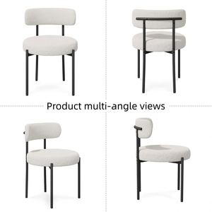 Silla de Comedor Moderna de Lujo, Tapizada en Tela + Metal, Ligera, Portátil y Ecológica para Hogar, Cocina y Parque - Product Image 6