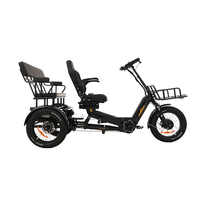 En stock, vente en gros, tricycle électrique pliable, pneus larges de 4,0 pouces, 3 roues, vélo cargo électrique à carrosserie ouverte pour adultes