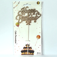Décoration de gâteau Joyeux Anniversaire en strass dorés, motif cœur et nœud cursive orné, fournitures de fête, décorations d'anniversaire - Prix usine
