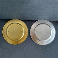 13 "3 Couleurs Ronde Plastiques Électrolytiques Fruits Plat Bol Plateau Décoratif Chargeur Assiettes Motif Plaque Décoration De Mariage