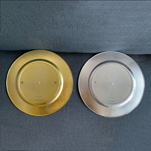 13 "3 Couleurs Ronde Plastiques Électrolytiques Fruits <span class=keywords><strong>Plat</strong></span> Bol Plateau Décoratif Chargeur Assiettes Motif Plaque Décoration De Mariage - Product Image 3