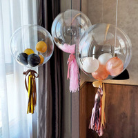 Ballons Bobo transparents en PVC en forme de poisson de 18/20/24/36 pouces, remplissables, bulles claires, décoration de mariage, fête d'anniversaire, air, hélium
