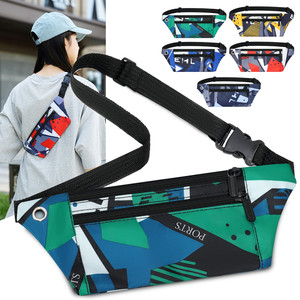 Oxford Cloth Waist Bag Geometric Pattern Sports Outdoor Running Fanny Pack for Men Women Chest Bag Anti Theft Phone Storage - Product Image 1