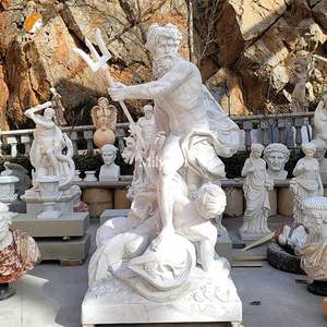 MILY Approvisionnement d'usine Taille humaine Statue faite à <span class=keywords><strong>la</strong></span> main Marbre classique <span class=keywords><strong>Dieu</strong></span> grec <span class=keywords><strong>de</strong></span> <span class=keywords><strong>la</strong></span> <span class=keywords><strong>mer</strong></span> Sculpture Poséidon - Product Image 2