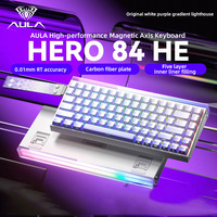Clavier de jeu mécanique filaire AULA HERO84 avec axe magnétique, RGB, plastique, Type-C, programmable, haute performance, RT0.01