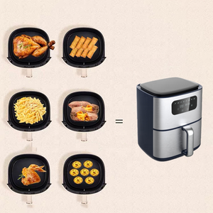 Friteuse à air extérieur à commande numérique avec panier en silicone antiadhésif de grande capacité de 4,5 L Appareil de cuisine domestique SANS huile - Product Image 3