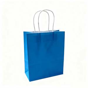 Sac en papier d'emballage alimentaire à fond plat personnalisé KM, écologique, kraft/blanc/achats/cadeaux/café, avec poignée - Product Image 2