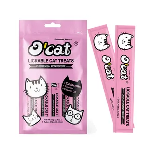 High Quality Natural Cat Wet Food Snack Chicken Salmon Cat Snack Creamy Cat Wet Treat
