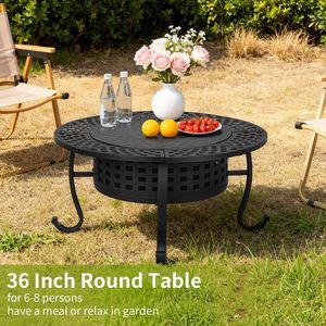 BBQ& Outdoor Wood Burning Fireplace 36 Inch <b>Fire</b> Pit with 2 Adjustable <b>Grills</b> for Patio Picnic Party Mail Order Packing - Product Image 3