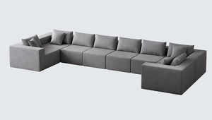 Canapé modulaire en velours côtelé de 188 pouces en forme de L, ensemble de canapés de luxe pour le sol, meubles d'intérieur rembourrés - Product Image 3