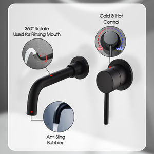 Douche murale moderne personnalisable en laiton brossé noir, minimaliste, à effet pluie dissimulé, pressurisée, haute pression, économie <span class=keywords><strong>d</strong></span>'<span class=keywords><strong>eau</strong></span> - Product Image 3