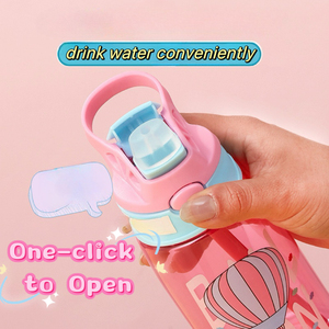 Botella de Agua Infantil Aislada Libre de BPA con Pajita, Diseño Lindo, Material de PC para la Escuela y el Gimnasio, Botella Térmica Libre de BPA para Niños - Product Image 5