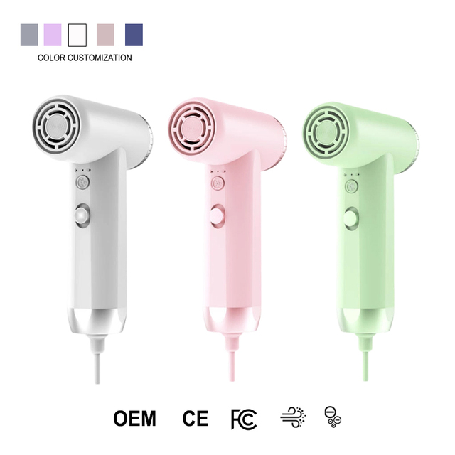 Mini High Speed Hair Dryer Bldc with Diffuser 110,000 RPM Motor Dual Speed & Multi-Temperature Settings for Travel & Hotel Use