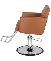Chaise de coiffure pivotante à 360° style loft en cuir PU, avec repose-pieds réglable et accoudoirs