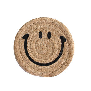 Coton et lin sourire tissé isolation maison salle à manger napperons plat bol casserole tapis tasse caboteur tasse à thé pot tapis - Product Image 1