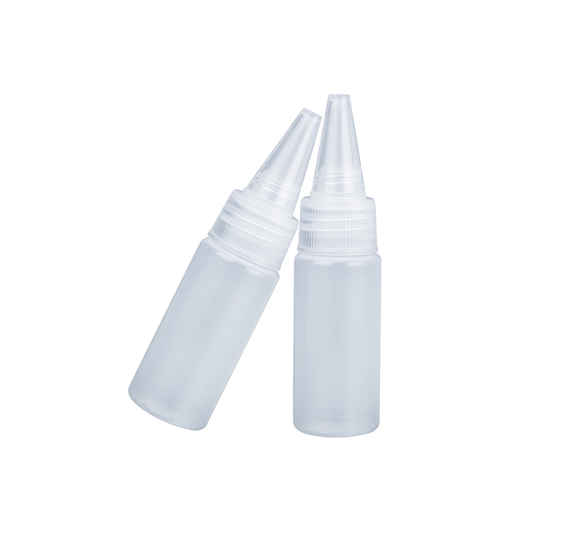 Bouteille de colle à presser en plastique bouchon à bouche pointue pour teinture capillaire engrais liquide bouteille de colle à ongles vide 20ml