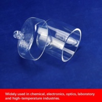 Gobelet en quartz fondu SiO2 de haute pureté avec couvercle anti-poussière, résistant à la chaleur et aux acides, pour laboratoire, taille et capacité personnalisables