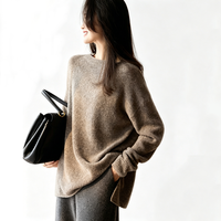 Pull en cachemire 100% pour femme, col rond, taille extra-large, pull en cachemire taille plus