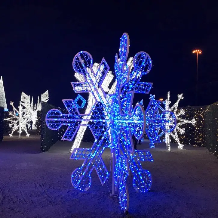 Large 3D Led Depot Motifs Street Lights Christmas Sculpture Snowflake Motif Light