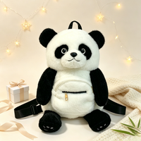 Sac à dos en peluche panda mignon en gros, sac à dos en fourrure moelleuse avec bretelles réglables, cadeau pour enfants