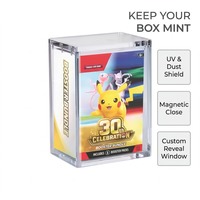 Boîte de protection en acrylique transparente 5-8mm avec couvercle magnétique pour cartes, étui de présentation, édition 30ème anniversaire, protection UV anti-poussière, vente en gros directe usine OEM