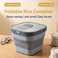 Bac de rangement pour riz sans BPA, pliable, hermétique, écologique, anti-fuite, grande capacité, avec fenêtre transparente, pour cuisine et garde-manger