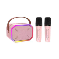 Mini machine de karaoké BT 5.3, système Android, microphone sans fil avec poignée de 2,5 pouces, qualité sonore HIFI, haut-parleur portable, LED coloré