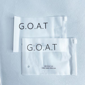 Sac à fermeture éclair coulissante givré réutilisable avec logo personnalisé, emballage plastique refermable pour vêtements, accessoires, articles de toilette avec trou - Product Image 3