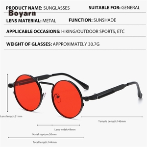 Wholesale Custom Logo Round Metal Frame Beach <b>Retro</b> Uv400 Sun Glasses Cool Vintage Stylish <b>Sunglasses</b> - Product Image 4