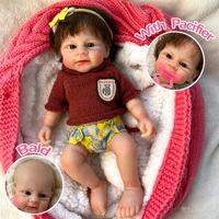 Poupée Reborn Fille Nouveau-né Ultra Douce de 30 CM, Yeux et Bouche Ouverts, Faite à la Main, Peinte, Toucher Réel, Entièrement en Silicone, Articles de Collection