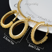 Vente flash - Collier et boucles d'oreilles tendance en cuivre plaqué or 18 carats de haute qualité - Cadeau pour femme pour mariage, fiançailles, anniversaire, fête