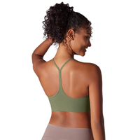 Soutien-gorge de sport Raxnode pour femme, lot de 3, dos en Y, respirant, fines bretelles spaghetti, en Spandex/Nylon, pour yoga, avec coussinets amovibles, maintien léger