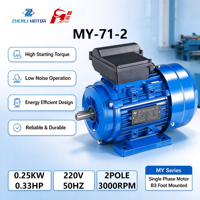 Moteurs électriques AC de petit volume 3000 tr/min 220 V 0,25 CV 0,33 CV 0,5 CV 0,75 CV 50 Hz 60 Hz avec boîtier en aluminium – Fabricant