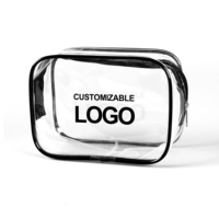 Pochette cosmétique en vinyle personnalisée écologique avec fermeture éclair, transparente, pour le bain, les produits de toilette, le maquillage, sacs à fermeture éclair en PVC réutilisables