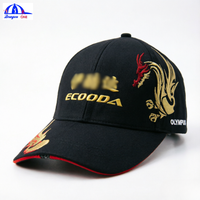 Cappellino da Baseball Personalizzato con Ricamo Drago e Luce LED, Cappello Sportivo da Esterno a 6 Pannelli Regolabile per Sicurezza Notturna