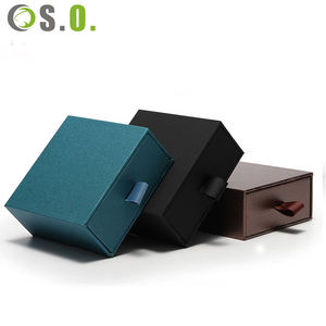 Custom logo Blue Green Black Imitation Pu Leather <b>Cardboard</b> for Ring Pendant Bracelet Bangle Necklace Earrings Jewellery <b>Boxes</b> - Product Image 2