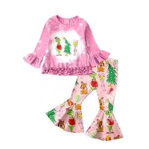 Conjunto de ropa de invierno para niños, traje de Navidad para bebés, color rosa