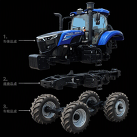 Tracteur agricole 4x4 de 220 CV avec boîte de vitesses Power Shift et Power Shuttle, machine de travail sur roues pour les travaux sur le terrain