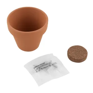 Pot en terre cuite pour graines de basilic, gadgets écologiques - Product Image 1