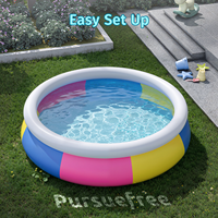 Piscine gonflable ronde Pursuefree trois couleurs, plusieurs tailles, avec filet, piscine papillon gonflable, piscine familiale, piscine multi-personnes
